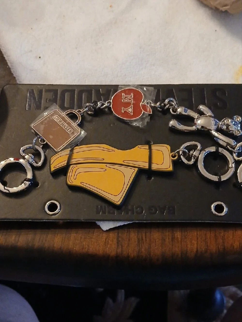 Steve Madden Stylish Yellow Bag Charm New